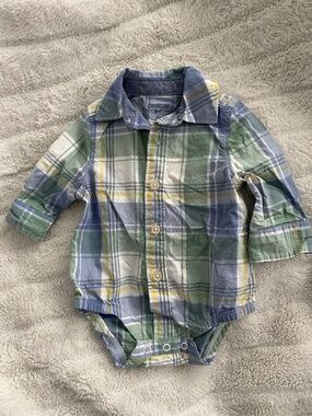 Oshkosh Bgosh Boys Plaid Bodysuit with Buttons